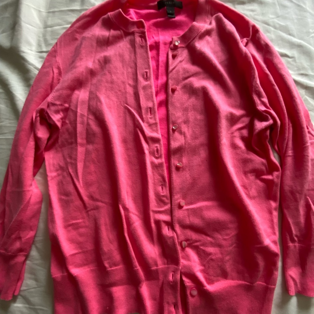 Jcrew pink cardigan sweater